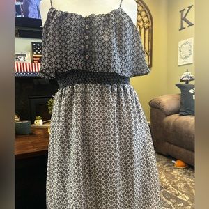 Xhilaration brand dress.  Size XL.  Navy and white.